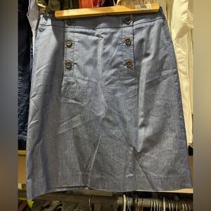 LOFT Gray A-Line Knee-Length Skirt